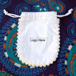 Pochette à bijoux indienne en coton faite à la main Sac cadeau de faveur de mariage avec logo personnalisé Sac cadeau de faveur de mariage avec cordon de serrage - Product Image 3