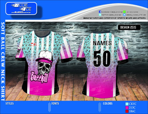 Fournisseur de t-shirts unisexes imprimés Buzz Kill Skull pour le softball |   Maillot de sport personnalisé en polyester avec nom sur mesure | |   Numéro - Product Image 1