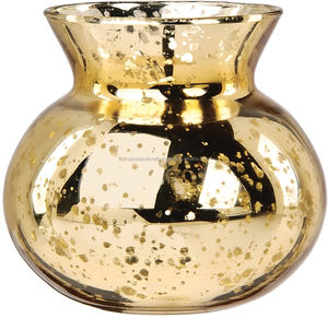 Mercury Glass Vase, Golden Glass Vase, Antique Mercury Glass Vase - Product Image 1