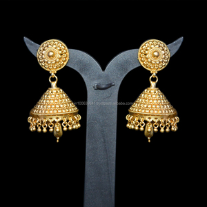 ต่างหู Jhumki ชุบทองแบบดั้งเดิม-102 - Product Image 1