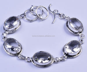 สร้อยข้อมือพลอยเงินแท้ 925, เครื่องประดับเงินคริสตัลธรรมชาติ, ผู้จัดจําหน่ายเครื่องประดับพลอยเงินโบราณ - Product Image 1