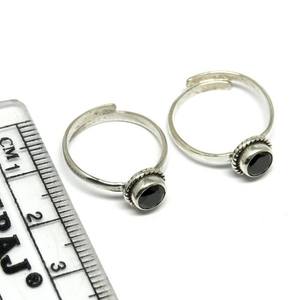 Bague d'orteil en argent Sterling 925 CZ noir, bijoux en argent, bijoux à la mode - Product Image 6