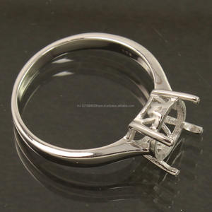 Bague semi-montée ronde de 9 mm - sans pierre, prête à sertir votre propre pierre - argent sterling 925, bague tendance pour mariage - Product Image 2