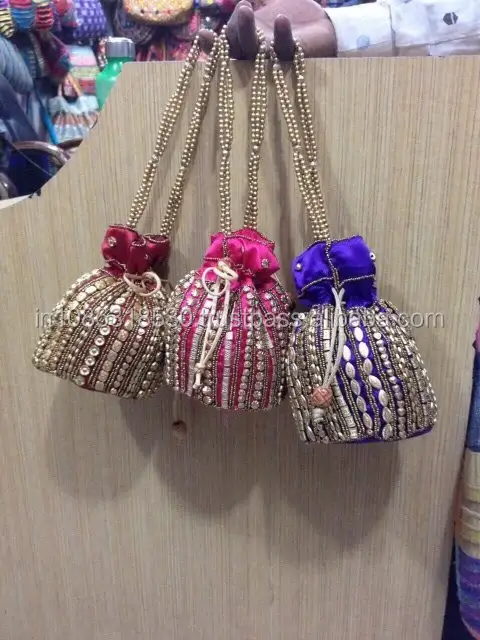 Kralen Wedding Clutch Indiase Vrouwen Designer Hot Sling Portemonnee Potli Bag Wedding Gift Sieraden Pouches/Pouch Festival Handgemaakte