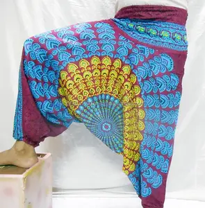 Hint Rayon pantolon çingene hippi Aladdin Hmong Baggy Harem pantolon erkekler kadınlar yaz pantolon hint üretici ve toptancı