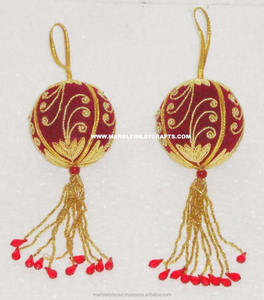 Zari Embroidery Christmas Balls Ornament - Product Image 1