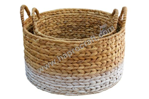 Handicraft Bamboo <b>Storage</b> <b>Basket</b> 2-Pack Home Decor Living Room Accessories Water Hyacinth (HS 4275/2) - Product Image 2