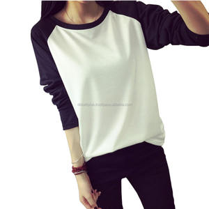 T-shirts raglan à manches 3/4 avec broderie plumes et bouton OEM personnalisé grande taille pour femmes - Product Image 4