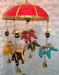 Cadeau Carillons Éléphant Cloche Décoration Fenêtre Porte Valance Suspendue Parsol Mobile Handmade Mobile door Hanging Latkan Tokri Art - Product Image 6