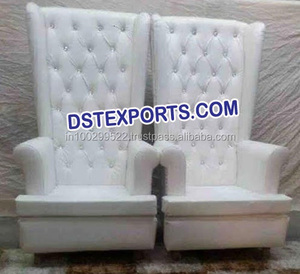 โซฟาหนังสีขาว Tufted สองที่นั่งจัดงานแต่งงานที่ทันสมัย Tufted โซฟาเวทีแต่งงานที่สวยงามโซฟา - Product Image 3