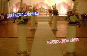Columnas de Cristal Metálicas para Escenario de Boda, Pilares de Cristal para Pasillo de Boda, Columnas de Latón Metálicas con Cristales para Escenario de Boda, Irlanda - Product Image 6