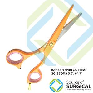 Ciseaux à cheveux gaucher avec poignée en caoutchouc durable et lame tranchante en acier inoxydable pour la coupe de cheveux de beauté - Product Image 1