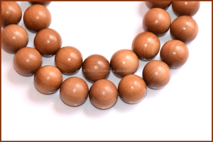 ลูกปัดไม้ทรงกลมสำหรับทำสร้อยคอ สีน้ำตาลธรรมชาติ - Product Image 3