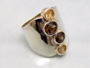 Lindo Multi Cuarzo Piedra preciosa Anillo de plata 925 Plata de Ley 925 Anillo Anillos de boda para mujeres - Product Image 2