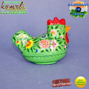 Caja de papel verde con forma de gallo para decoración de Pascuas, mache de animales - Product Image 4