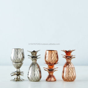 แก้วมักทำจากแก้วช็อตทองแดงชุบดีไซน์สับปะรดโลหะทองเหลืองคลาสสิกขนาด1000มล. ของขวัญสำหรับเครื่องดื่มชากาแฟ - Product Image 2