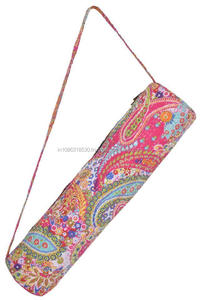 Bolsa de Yoga Kantha, bolsa de esterilla de Yoga, bolso bohemio acolchado con cremallera, diseño indio hecho a mano, estampado de frutas con Kantha yoga, venta al por mayor - Product Image 3