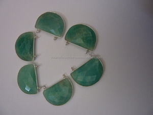Amazonite ขั้วต่อรูปพระจันทร์ครึ่งเสี้ยว D เครื่องประดับชุบโรเดียมเงิน925สำหรับงานปาร์ตี้ - Product Image 2