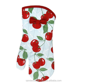 Beautiful <b>Red</b> Cherry Print Beautiful Color Oven Mitt Best Quality Oven Mitt Manufacturer <b>in</b> India - Product Image 1