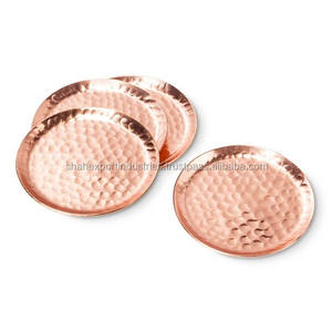 Sous-verres en cuivre faits à la main Tapis de service au design rond en métal unique pour thé, café et boissons pour la maison et la table - Product Image 2
