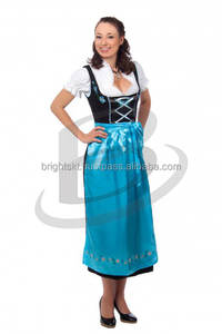 Auténtico Traje Dirndl Bávaro para Oktoberfest para Damas, 100% Algodón, Bordado, Talla Grande, Vintage, con Cordones Delanteros, Transpirable - Product Image 4