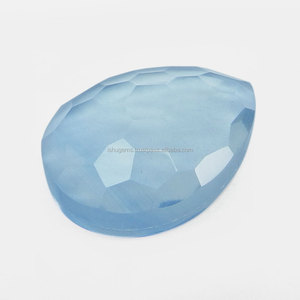 13x18mm pierre précieuse créée en laboratoire poire rose coupe 10.8 cts cristal bleu topaze hydro doublet pierre - Product Image 1