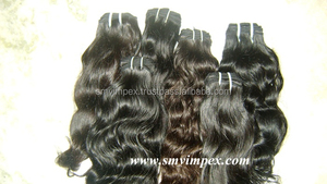 Extensiones de onda del cuerpo del pelo virgen indio de alta calidad/barato de alta calidad 100% extensiones de cabello crudo ondulado humano indio sin procesar - Product Image 6