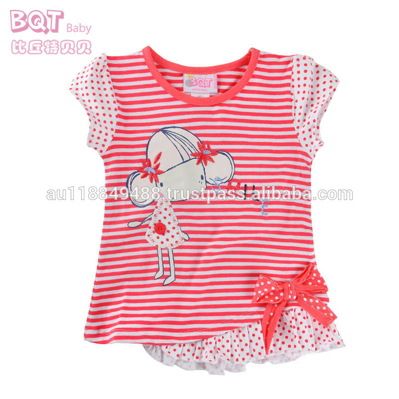 Высокое качество мода прекрасный красивый рисунок коралловые полоса печатные девушки майка