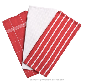 ผ้าขนหนูลายตารางสีแดงและสีขาวและลายทางผู้ผลิตในอินเดีย - Product Image 1