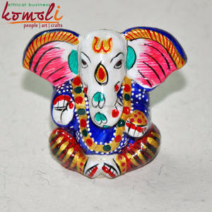 พระพิฆเนศลายดอกไม้สีสันสดใส,พระพิฆเนศรูปเคารพขนาดเล็ก-พระพิฆเนศใบพระพิฆเนศสำหรับงานแต่งงาน-ของขวัญตอบแทนพระพิฆเนศ - Product Image 2