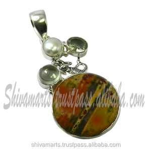 จี้อัญมณีหลายเม็ดสีเงินสเตอริ925สำหรับผู้หญิงและเด็กผู้หญิงจี้เครื่องประดับชั้นดีและมีเสน่ห์ - Product Image 2