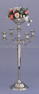 เชิงเทียนโลหะทำมือที่ใส่ดอกไม้เชิงเทียนโลหะชุบเงินสำหรับงานแต่งงานงานเลี้ยงตกแต่งตรงกลางชั้นเชิงเทียน - Product Image 3