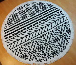 ผ้าขนหนูชายหาดกลมที่มีพู่ทำในตุรกีคอลเลกชัน RBT คุณภาพดีเยี่ยมผ้าฝ้าย100% - Product Image 4