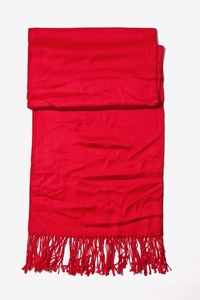 ผ้าพันคอ Pashmina Viscose สีชมพูกุหลาบผ้าคลุมไหล่สไตล์เรียบ