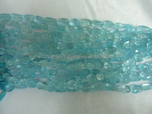 Alta calidad Natural para Topacio Azul suizo facetado Tumble Nugget cuentas redondas sueltas al por mayor para la fabricación de joyas - Product Image 3