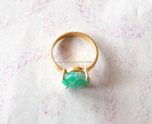 Piedra preciosa de crisoprasa natural, joyería hecha a mano, declaración, chapado en oro, plata de ley 925, piedra natal, anillo bohemio - Product Image 3