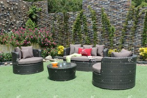 Canapé rond d'extérieur, 1 pièce, meubles de jardin - Product Image 3