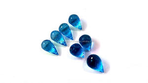 Briolette natural facetado suelto para Topacio Azul lágrima piedra preciosa 10x15mm terceros evaluados para la fabricación de joyas - Product Image 2