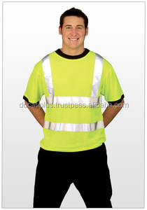 Camisetas de alta visibilidad para hombres, ropa de trabajo con características térmicas fluorescentes impermeables transpirables antiestáticas reflectantes para el verano - Product Image 5