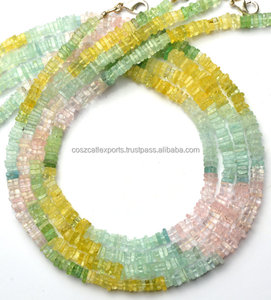 Cuentas sueltas de piedras preciosas de Aguamarina natural, joyería cuadrada de cristal Heishi de calidad súper fina - Product Image 5