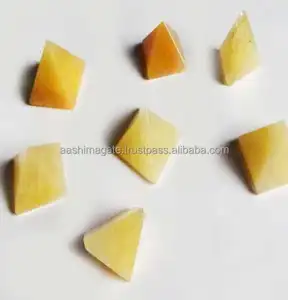 Pyramides de Jade jaune 25-30mm, vente en gros, cristaux en vrac naturels, artisanat Feng suiki Reiki, roches, Chakra, minéraux, pyramides
