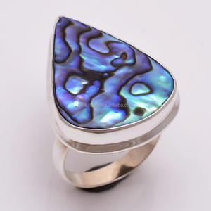 Anneaux de pierres précieuses en coquille d'ormeau australien naturel en vrac gros bijoux fins fabricant de bagues en argent sterling 925 - Product Image 1