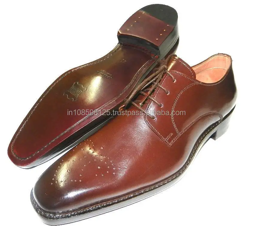 Hot Selling New Model Customised Luxury Designer Formal Dress Lace Up Brown Leather Shoes In Different Shape Sizes