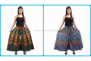 Pantalons palazzo à imprimé mandala, coton, jambes larges, style tribal, palazzo harem, style bohème hippie, pantalon palazzo, lot en gros - Product Image 3