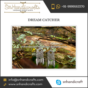 New Fashionable Silver <b>Dream</b> <b>Catcher</b> <b>Earrings</b> for Bulk Purchase at Cheap Price Handmade Happiness - Product Image 1