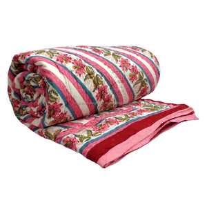 Elegante edredón de algodón orgánico tamaño Queen, diseño de flores con estampado de bloques hecho a mano para hoteles, salida de fábrica, precio bajo, última colección - Product Image 1