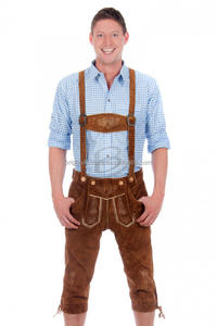 Lederhosen bavarois pour hommes, pantalon long avec suspensor (vêtements bavarois) - Product Image 5