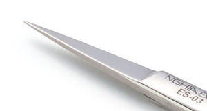 Ciseaux à sourcils de haute qualité ES-03 en acier inoxydable finition grise, longueur 89 mm - Product Image 6