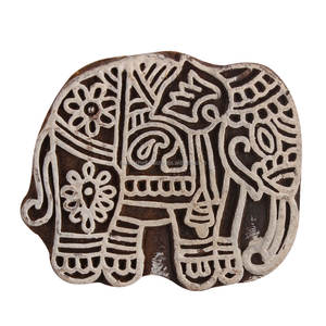 Bloques de impresión de lienzo de madera Vintage con forma de elefante, arte decorativo, mayorista, bloques de arte y artesanía para niños - Product Image 1