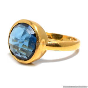 แหวนเงินแท้925พลอยบุษราคัมสีฟ้า - Product Image 1